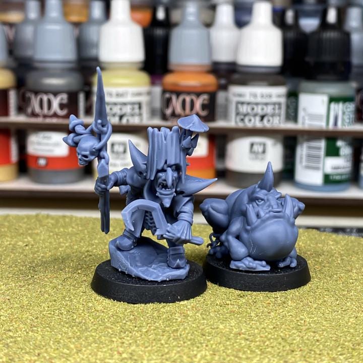 Grubnax and Croakulus Swamp Goblin Hero Highland Miniatures Various Scales (US tariffs are pre-paid by us)