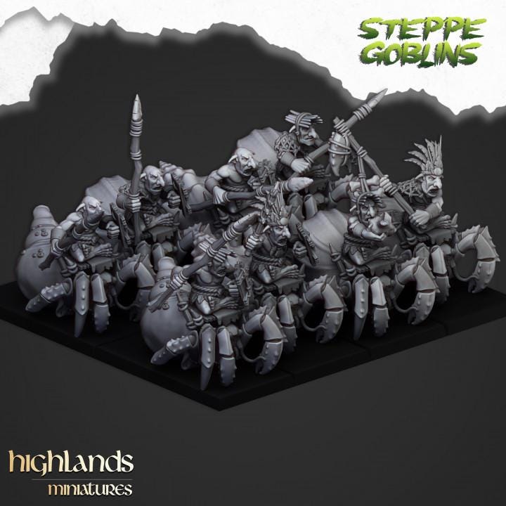 Mounted Coast Goblins 10 models Highland Miniatures Various Scales (US tariffs are pre-paid by us)
