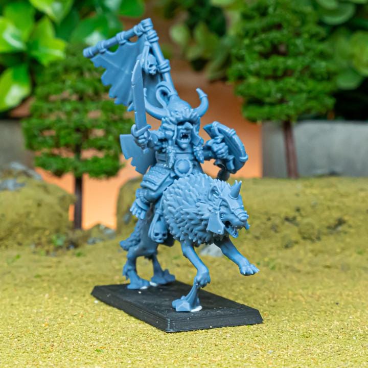 Mounted Steppe Goblin Khan on Wolf Hero Highland Miniatures Various Scales (US tariffs are pre-paid by us)