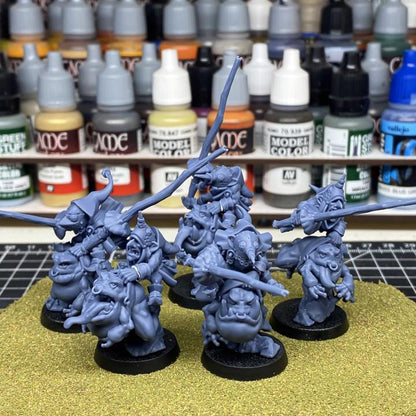 Swamp Goblins Frog Riders and Frog Riders with Sticks 5 models Highland Miniatures Various Scales (US tariffs are pre-paid by us)