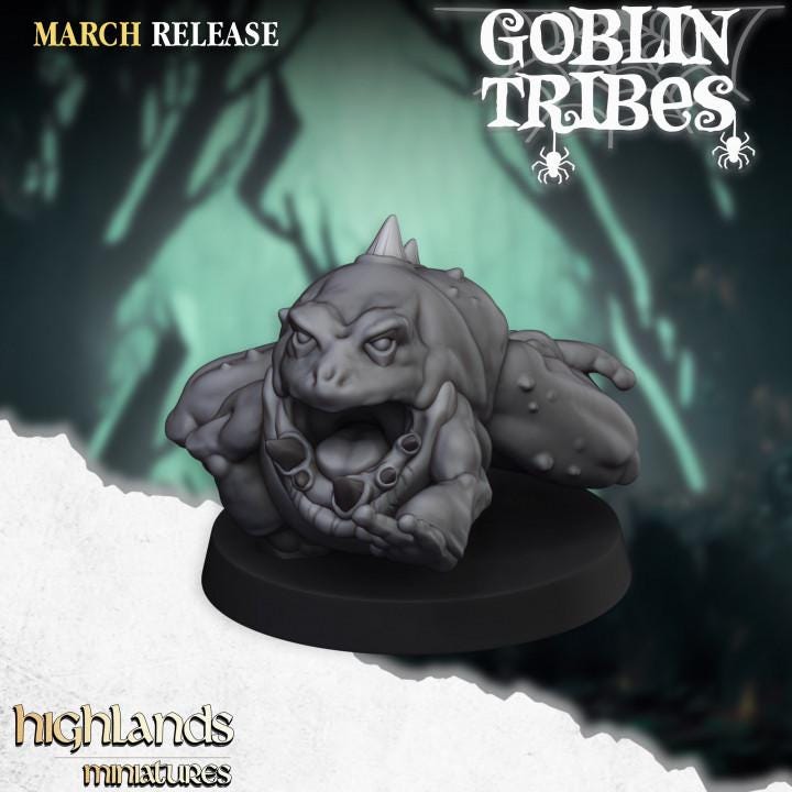 Swamp Goblins Herd 10 Frogs 5 Herders Highland Miniatures Various Scales (US tariffs are pre-paid by us)