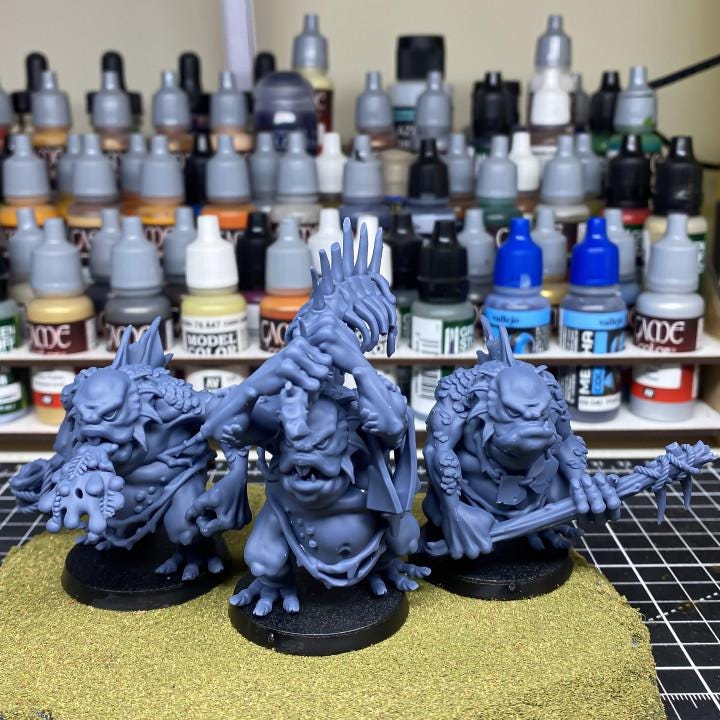 Swamp Trolls 3 models Highland Miniatures Various Scales (US tariffs are pre-paid by us)