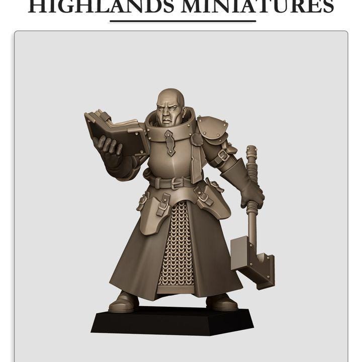 Sunland Battle Priest 2 Variants on Foot Highland Miniatures Hero Various Scales (US tariffs are pre-paid by us)
