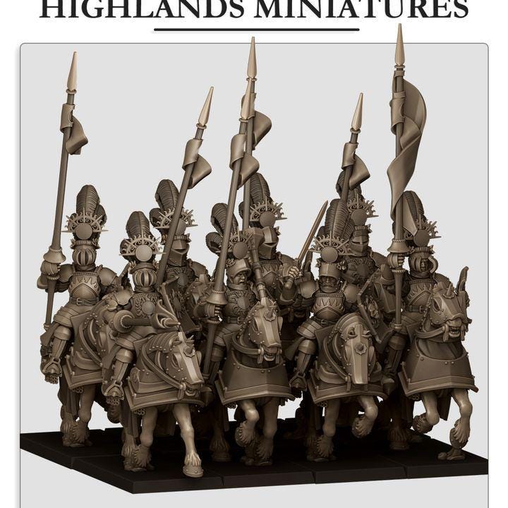 Sunland Golden Flames Knights 10 models Highland Miniatures Cavalry Various Scales (US tariffs are pre-paid by us)