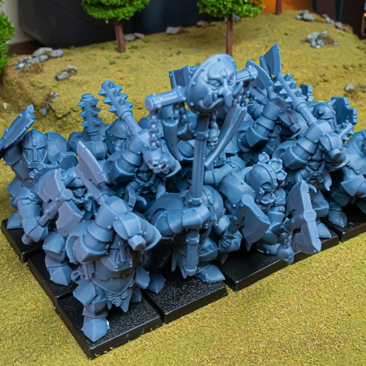 Armoured Orcs Infantry with Command 10 models Highland Miniatures Various Scales (US tariffs are pre-paid by us)