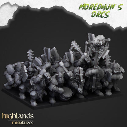 Armoured Orcs Infantry with Command 10 models Highland Miniatures Various Scales (US tariffs are pre-paid by us)