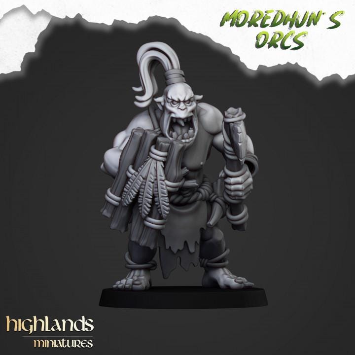 Cave Orcs with Command 10 models Highland Miniatures Various Scales (US tariffs are pre-paid by us)