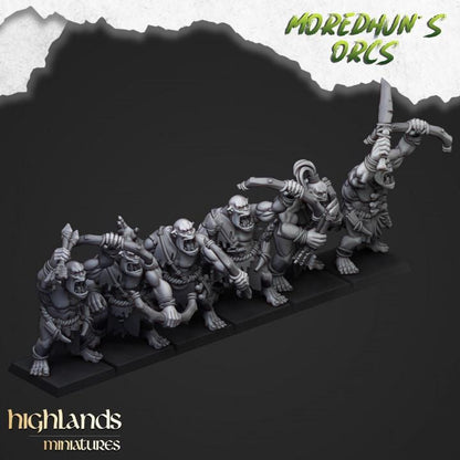 Cave Orcs with Command 10 models Highland Miniatures Various Scales (US tariffs are pre-paid by us)