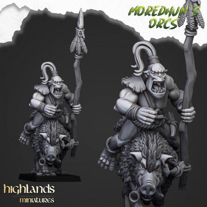 Mounted Cave Orcs with Command 10 models Highland Miniatures Various Scales (US tariffs are pre-paid by us)