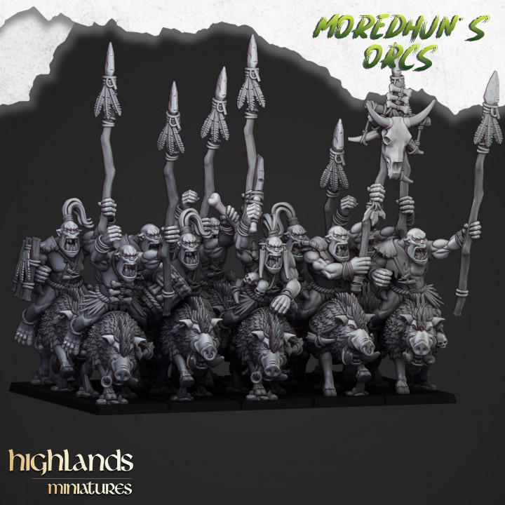 Mounted Cave Orcs with Command 10 models Highland Miniatures Various Scales (US tariffs are pre-paid by us)