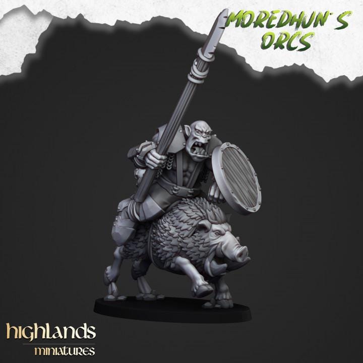 Mounted Orcs with Spears 10 models Highland Miniatures Various Scales (US tariffs are pre-paid by us)