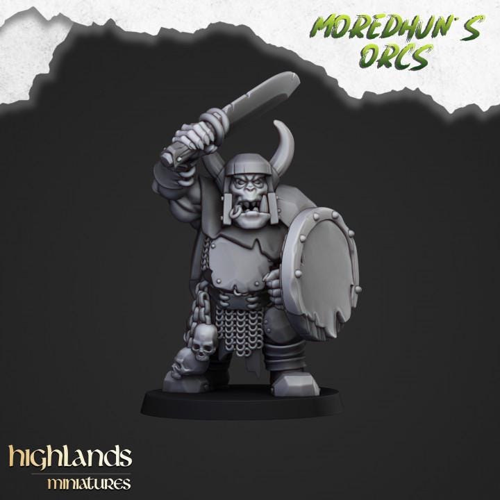 Orc Warriors with Spears and Command 10 models Highland Miniatures Various Scales (US tariffs are pre-paid by us)