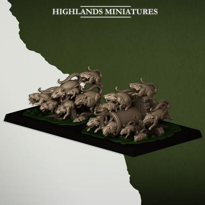 Rat Swarm Sever Vermin 2 models Highland Miniatures Various Scales (US tariffs are pre-paid by us)