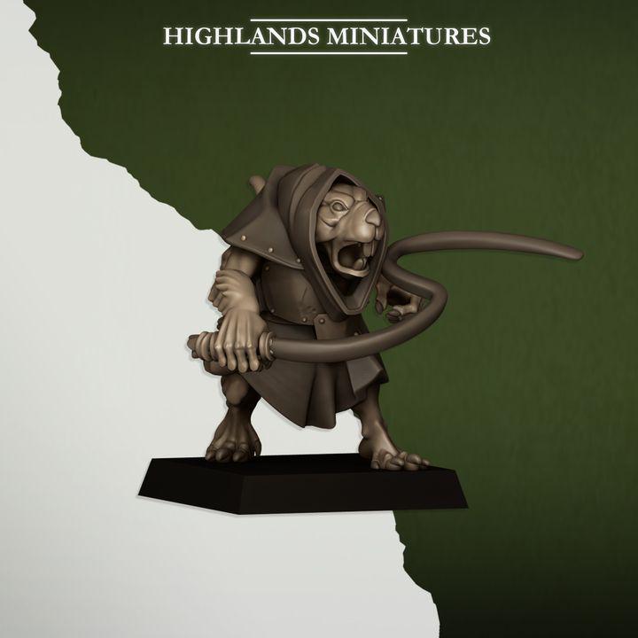 Rats and Rat Masters Sever Vermin 8 models Highland Miniatures Various Scales (US tariffs are pre-paid by us)