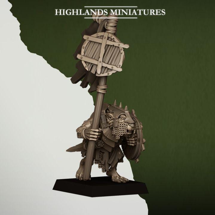 Sewer Rats with Command Sever Vermin 10 models Highland Miniatures Various Scales (US tariffs are pre-paid by us)