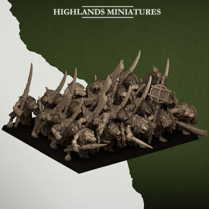 Sewer Rats with Command Sever Vermin 10 models Highland Miniatures Various Scales (US tariffs are pre-paid by us)