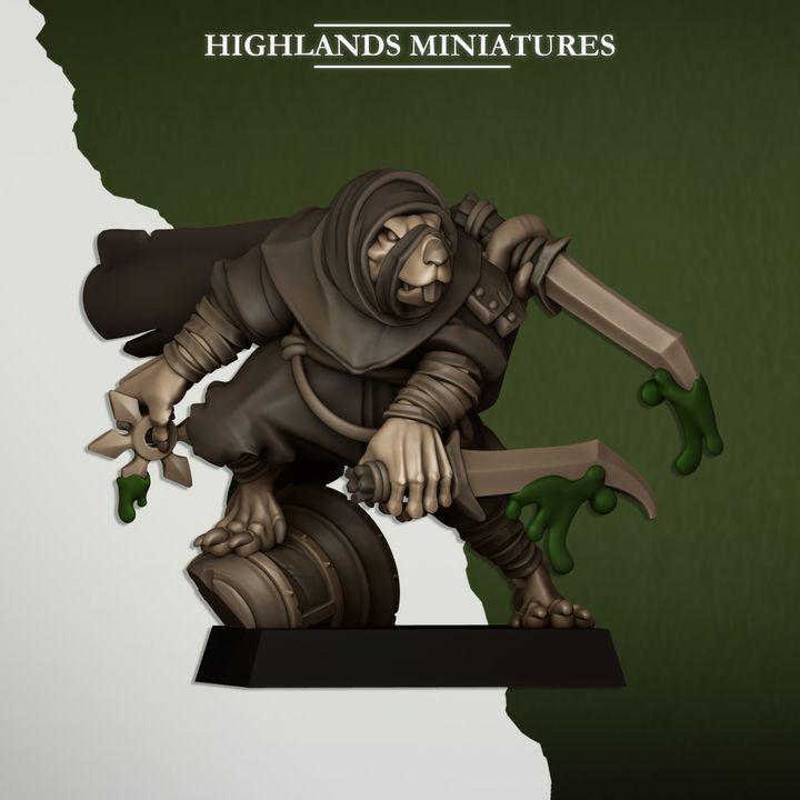 Sewer Vermin Assassins 3 models Highland Miniatures Various Scales (US tariffs are pre-paid by us)