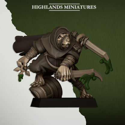Sewer Vermin Assassins 3 models Highland Miniatures Various Scales (US tariffs are pre-paid by us)