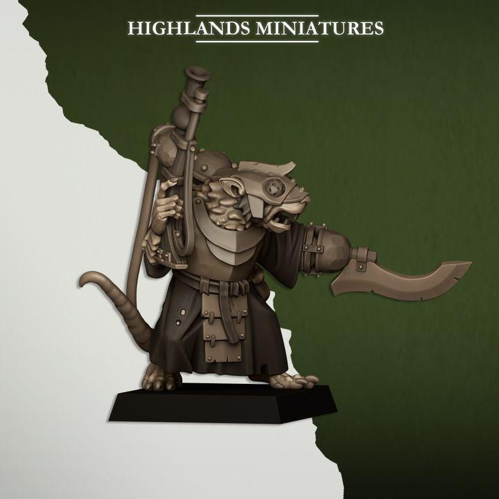 Sewer Vermin Engineer Highland Miniatures Hero Various Scales (US tariffs are pre-paid by us)