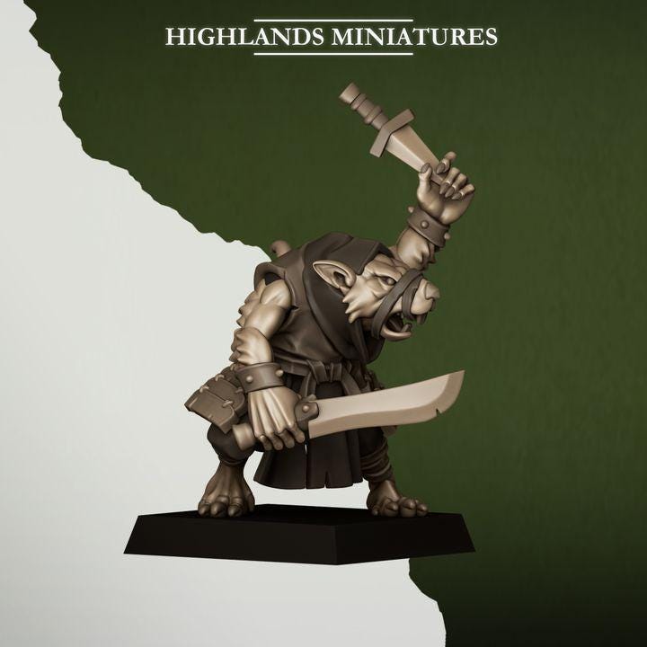 Sewer Vermin Thugs 10 models Highland Miniatures Various Scales (US tariffs are pre-paid by us)