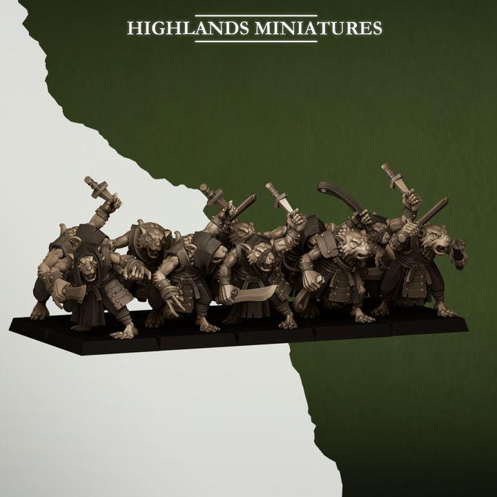 Sewer Vermin Thugs 10 models Highland Miniatures Various Scales (US tariffs are pre-paid by us)
