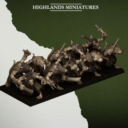 Sewer Vermin Thugs 10 models Highland Miniatures Various Scales (US tariffs are pre-paid by us)
