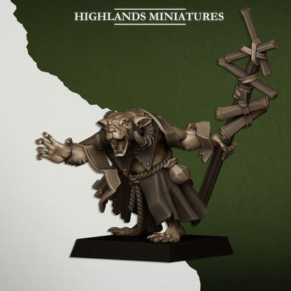 Sewer Vermin Warlock Highland Miniatures Hero Various Scales (US tariffs are pre-paid by us)