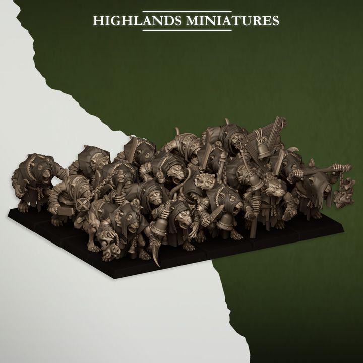 Sewer Vermin Acolytes 10 models Highland Miniatures Various Scales (US tariffs are pre-paid by us)