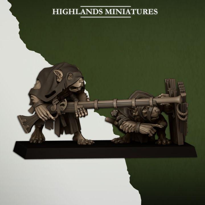 Sewer Vermin Shooters 3 Teams Highland Miniatures Various Scales (US tariffs are pre-paid by us)