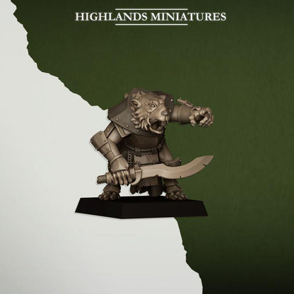 Sewer Vermin Vanguard with Command 10 models Highland Miniatures Various Scales (US tariffs are pre-paid by us)