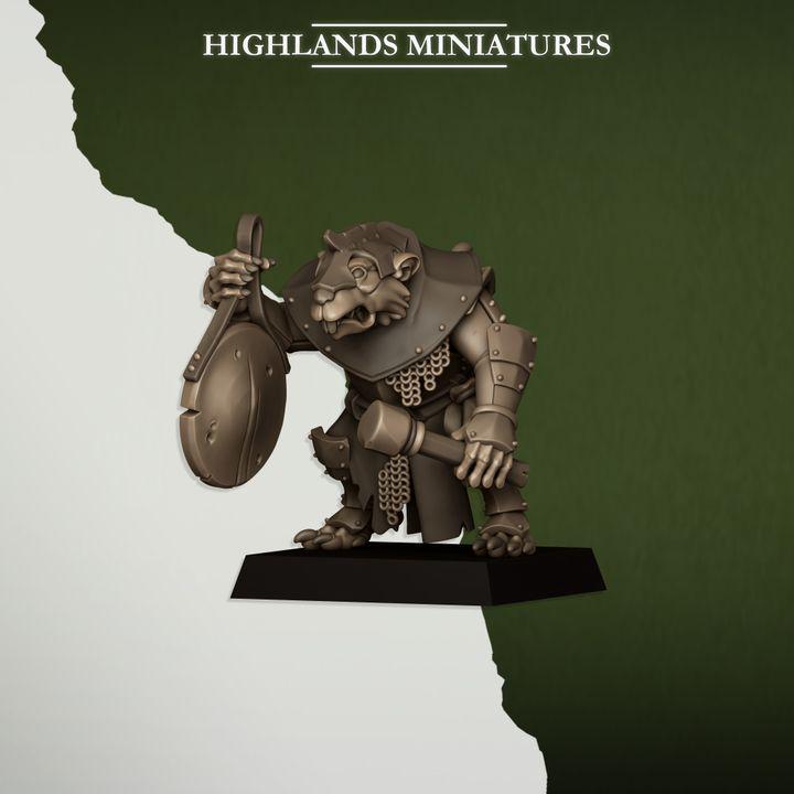 Sewer Vermin Vanguard with Command 10 models Highland Miniatures Various Scales (US tariffs are pre-paid by us)