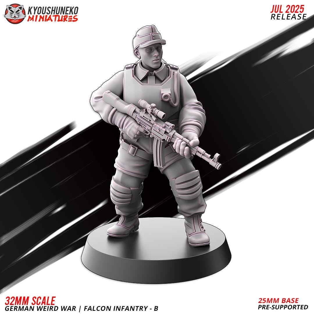 German Weird War Falcon Infantry (10 models) Various Scales SF Wargaming (US tariffs are pre-paid by us)