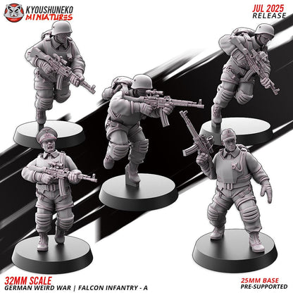 German Weird War Falcon Infantry (10 models) Various Scales SF Wargaming (US tariffs are pre-paid by us)
