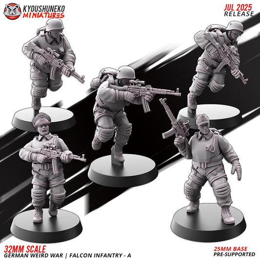 German Weird War Falcon Infantry (10 models) Various Scales SF Wargaming (US tariffs are pre-paid by us)