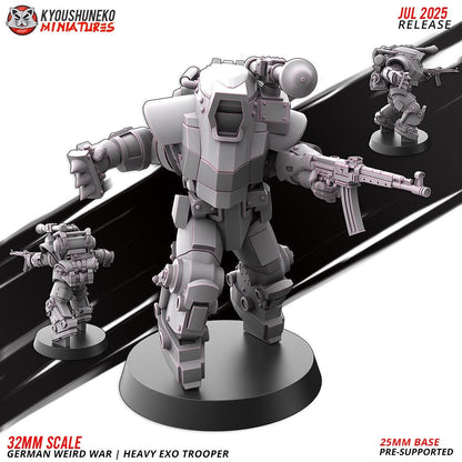 German Weird War Heavy Exo Trooper Infantry (5 models) Various Scales SF Wargaming (US tariffs are pre-paid by us)