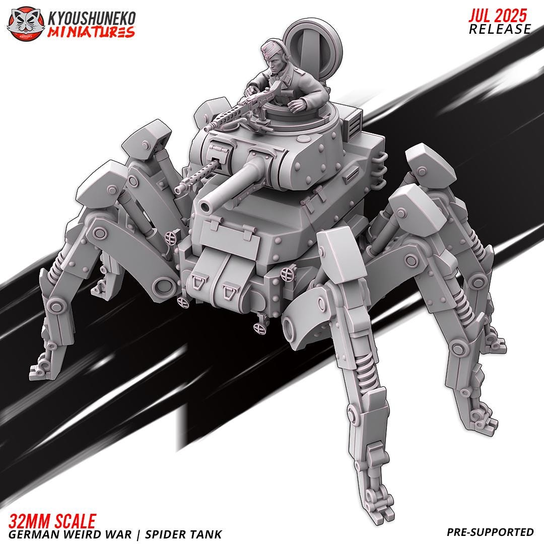 German Weird War Spider Tank Various Scales SF Wargaming (US tariffs are pre-paid by us)
