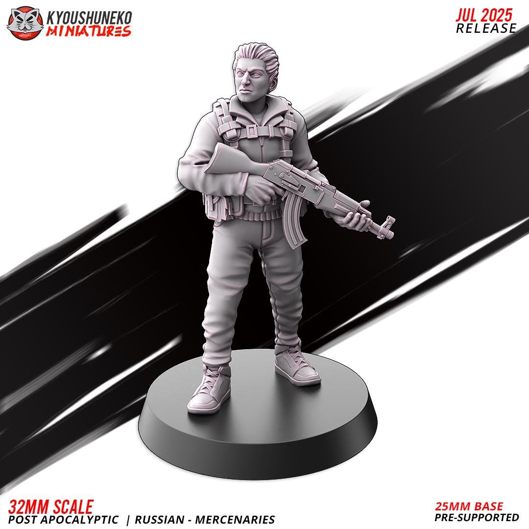 Post Apocalyptic Mercenaries Squad (6 models) Various Scales SF Wargaming (US tariffs are pre-paid by us)