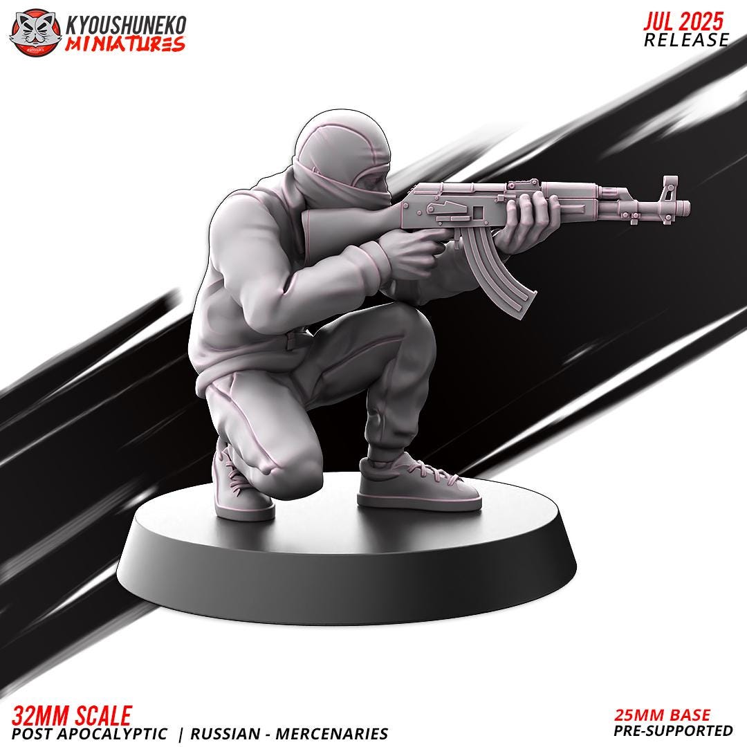 Post Apocalyptic Mercenaries Squad (6 models) Various Scales SF Wargaming (US tariffs are pre-paid by us)