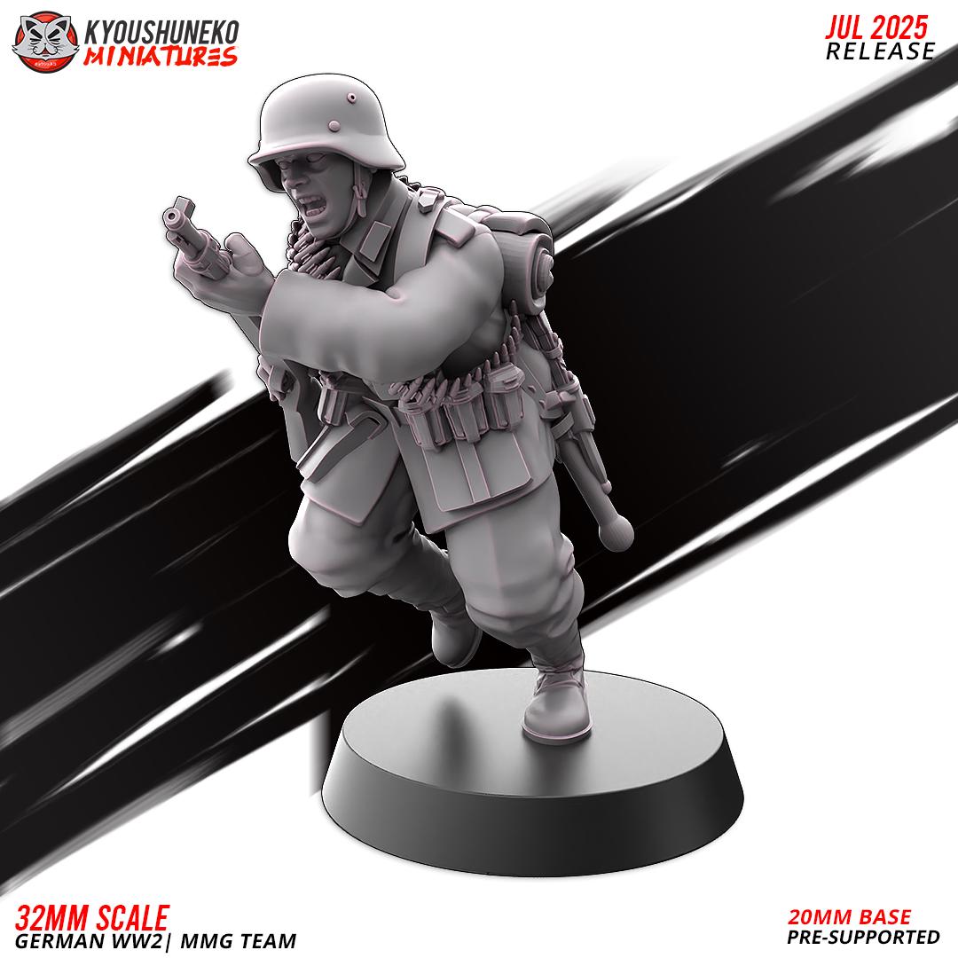 WWII German MMG Team (3 models) Various Scales Historical Wargaming (US tariffs are pre-paid by us)