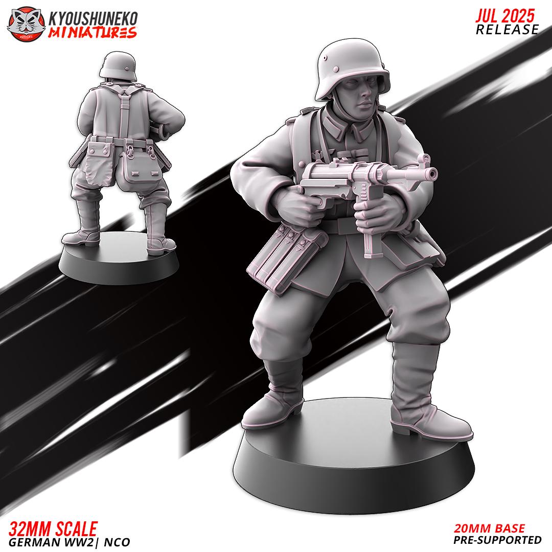 WWII German NCO with SMG Various Scales Historical Wargaming