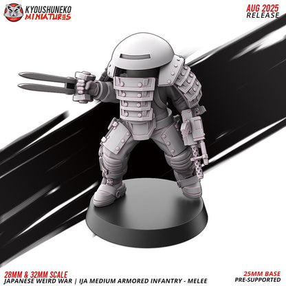 WWII Weird War IJA Japanese Medium Armoured Mele Infantry (5 models) Various Scales Historical Wargaming (US tariffs are pre-paid by us)