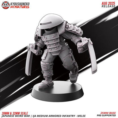 WWII Weird War IJA Japanese Medium Armoured Mele Infantry (5 models) Various Scales Historical Wargaming (US tariffs are pre-paid by us)