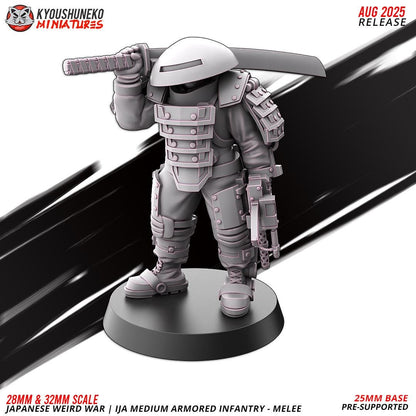 WWII Weird War IJA Japanese Medium Armoured Mele Infantry (5 models) Various Scales Historical Wargaming (US tariffs are pre-paid by us)