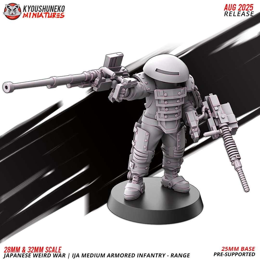 WWII Weird War IJA Japanese Medium Armoured Ranged Infantry (5 models) Various Scales Historical Wargaming (US tariffs are pre-paid by us)