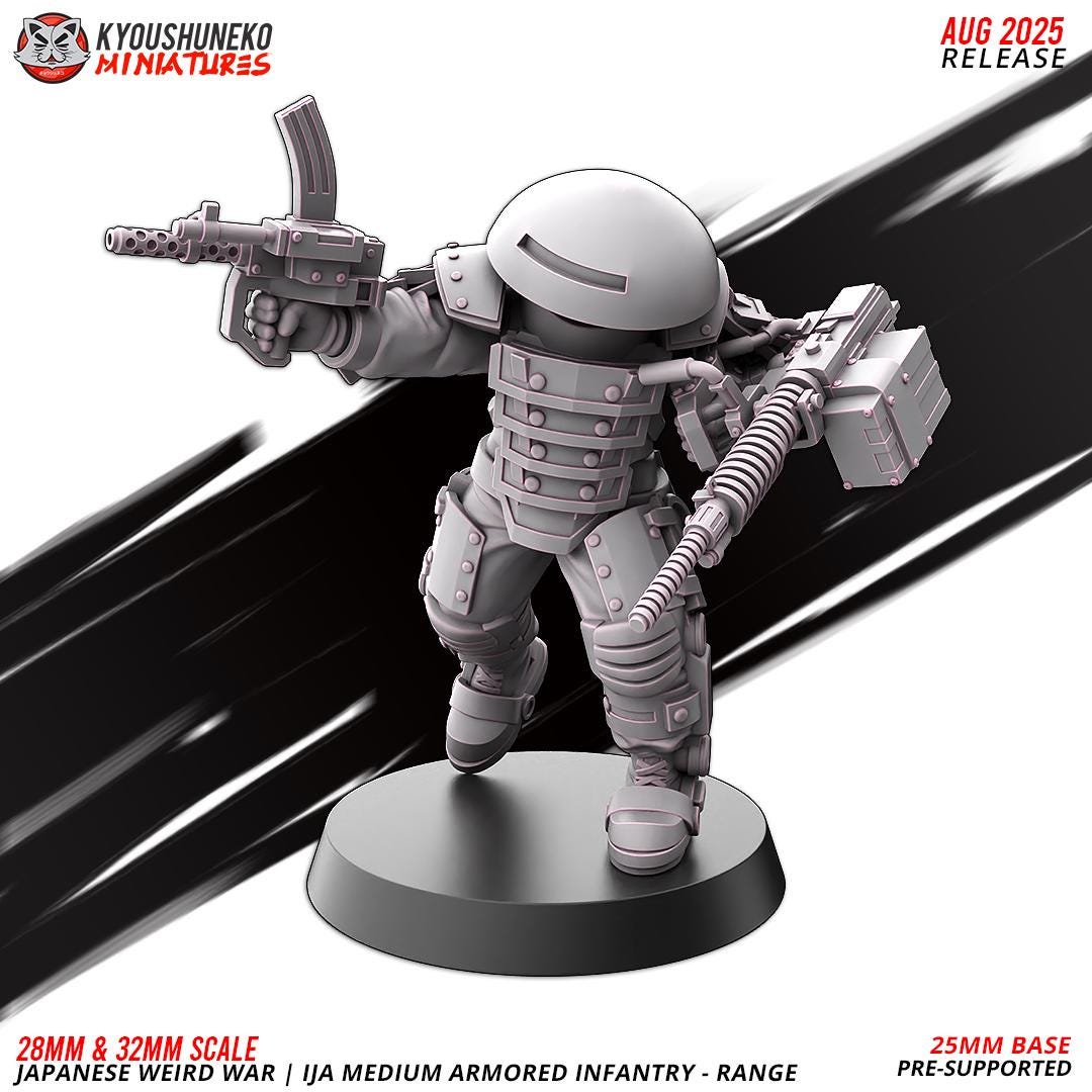 WWII Weird War IJA Japanese Medium Armoured Ranged Infantry (5 models) Various Scales Historical Wargaming (US tariffs are pre-paid by us)