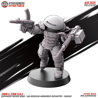 WWII Weird War IJA Japanese Medium Armoured Ranged Infantry (5 models) Various Scales Historical Wargaming (US tariffs are pre-paid by us)