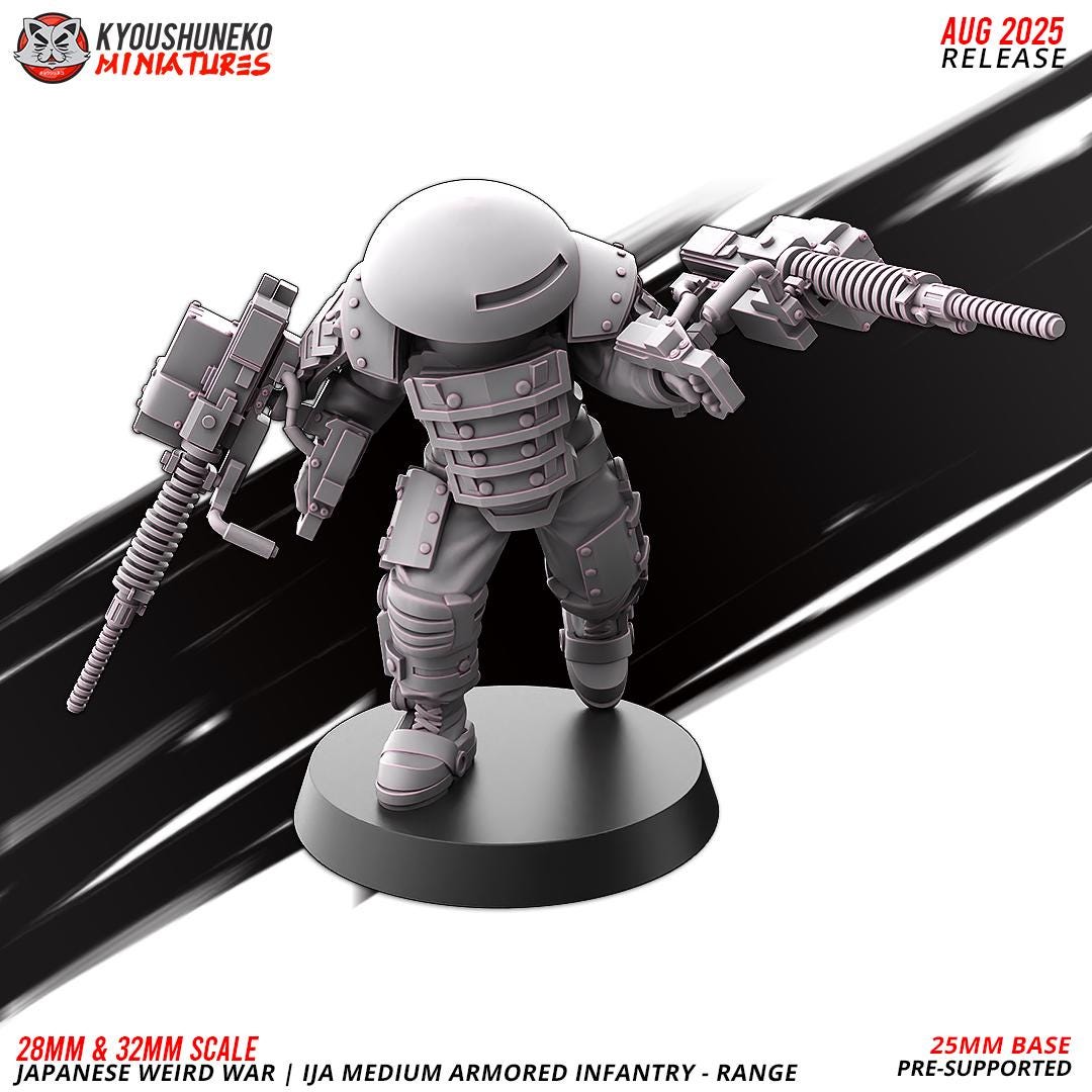 WWII Weird War IJA Japanese Medium Armoured Ranged Infantry (5 models) Various Scales Historical Wargaming (US tariffs are pre-paid by us)