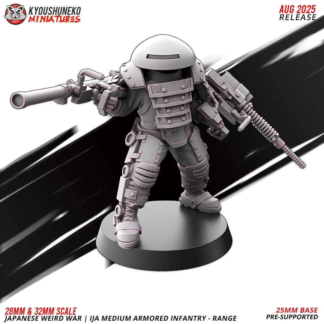 WWII Weird War IJA Japanese Medium Armoured Ranged Infantry (5 models) Various Scales Historical Wargaming (US tariffs are pre-paid by us)