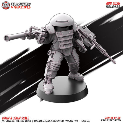 WWII Weird War IJA Japanese Medium Armoured Ranged Infantry (5 models) Various Scales Historical Wargaming (US tariffs are pre-paid by us)