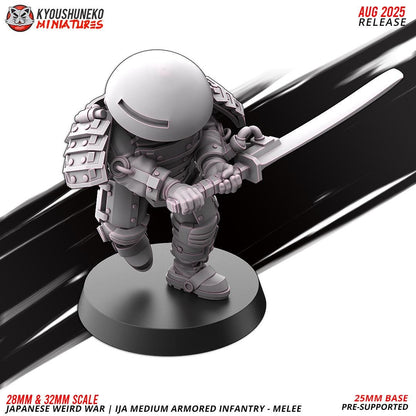 WWII Weird War IJA Japanese Medium Armoured Mele Infantry (5 models) Various Scales Historical Wargaming (US tariffs are pre-paid by us)